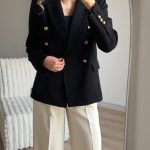 کت مشکی یقه بلیزر