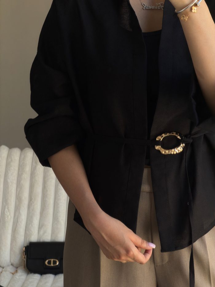 شومیز مشکی Elara - Image 4