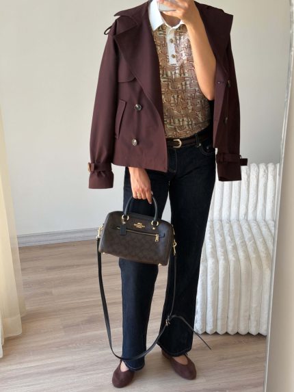 بارونی یقه انگلیسی Brown